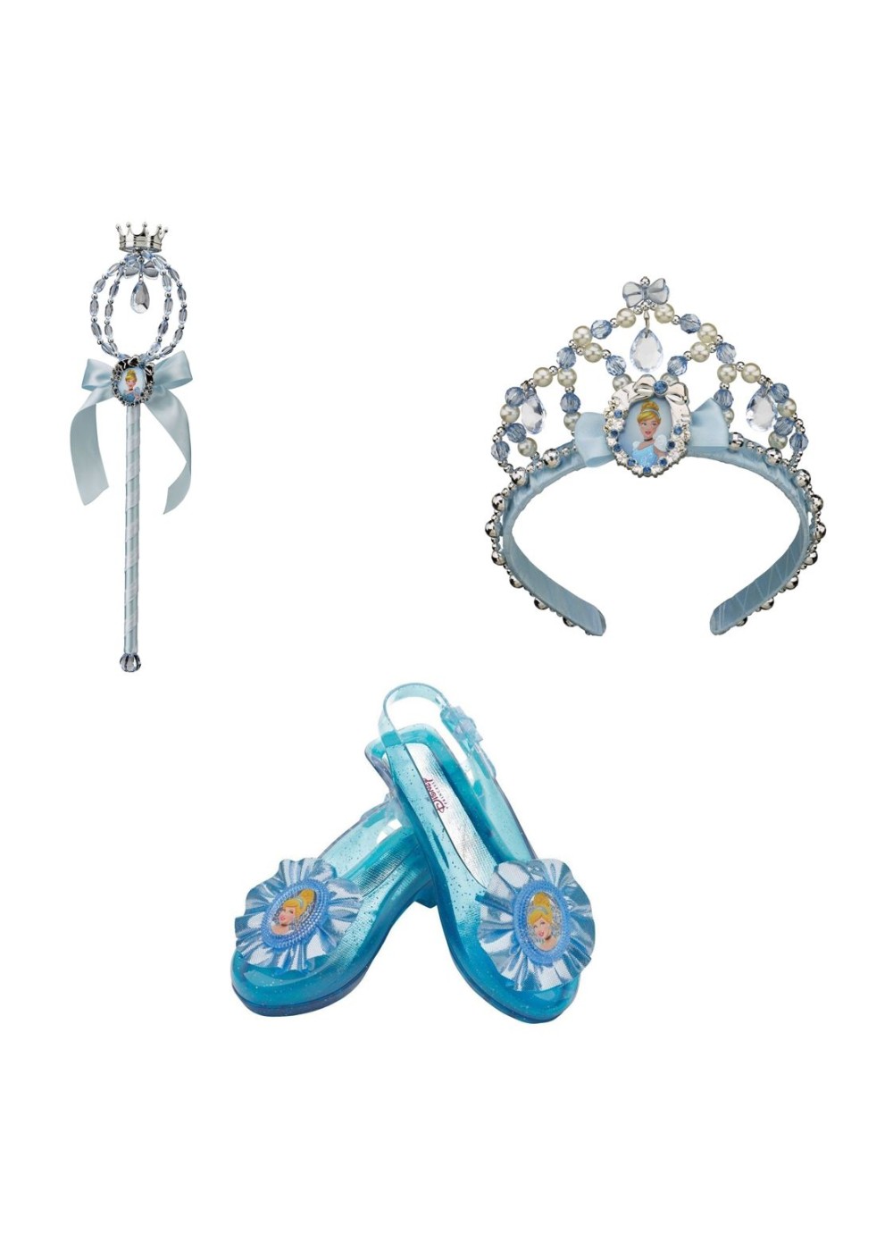 Kids Cinderella Shoes Wand And Tiara Accessory Kit